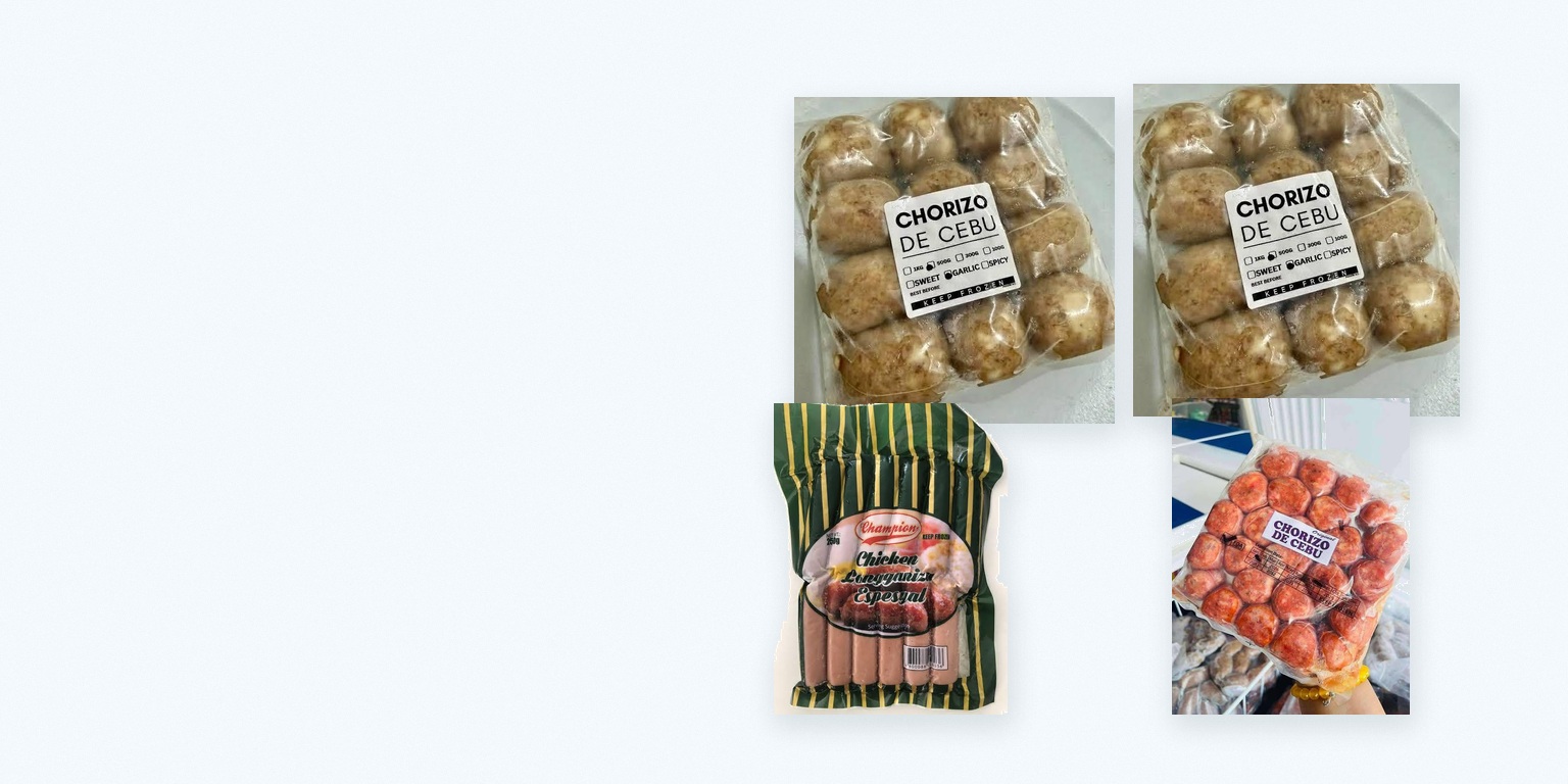 Garlic chorizo, sweet chorizo and chicken longanisa